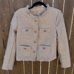 Luxe Textured Tweed-Style Jacket – Size S